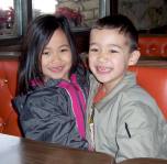 Sangha with her cousin Matthew (6� years)
